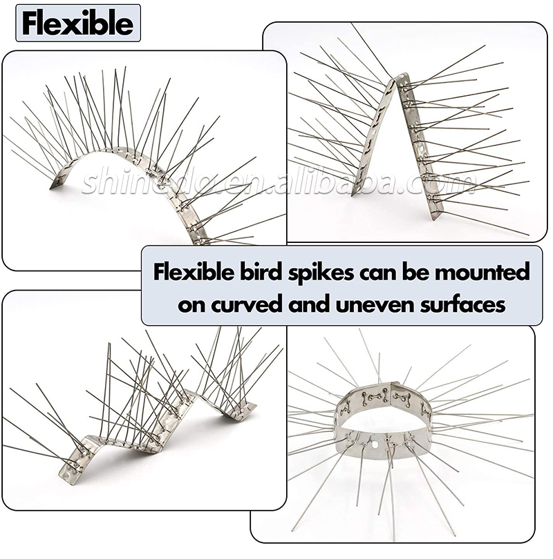 Outdoor Garden Bird Repellent Fence Windowsill Roof Pest Control Bird Spikes Stainless Steel Thorns Bird Spikes Anti Pigeon