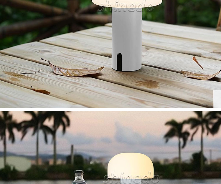 Creative Mushroom Metal Bedside Lamp Atmosphere Decorative Room Lights Night Portable Led Cordless Table Lamp With Touch Sensor