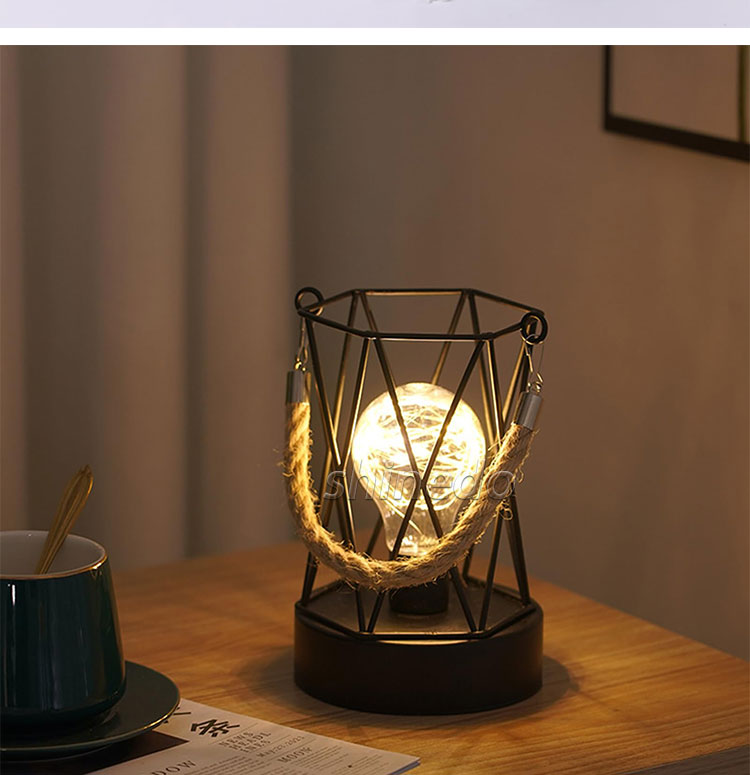 LED copper wire table lamp Simple metal craft festival table lamp night light