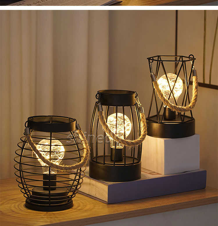 LED copper wire table lamp Simple metal craft festival table lamp night light