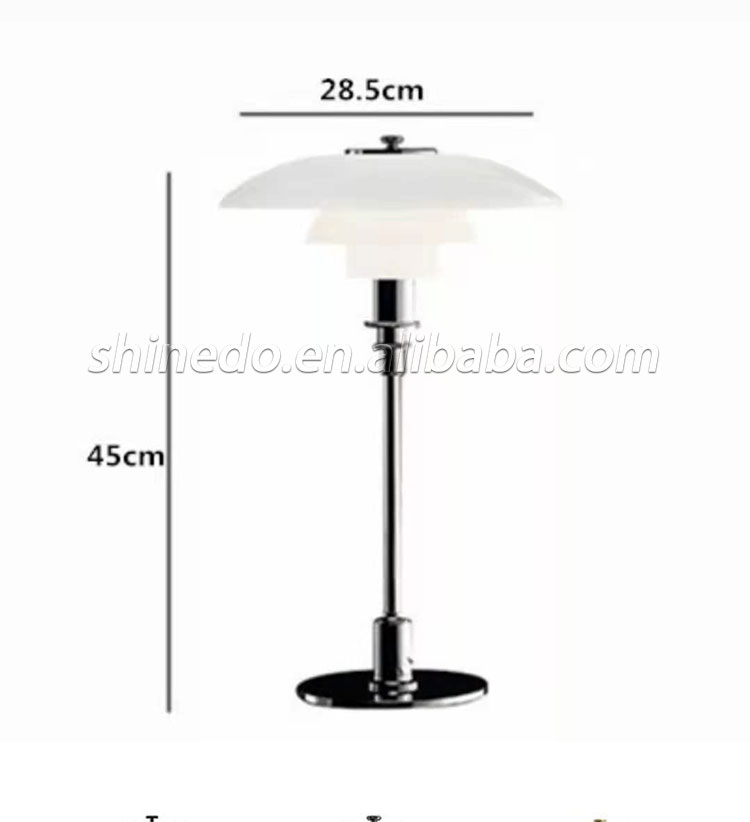 LED lamp Nordic art white umbrella lamp Bedroom headboard table ambiance lamp