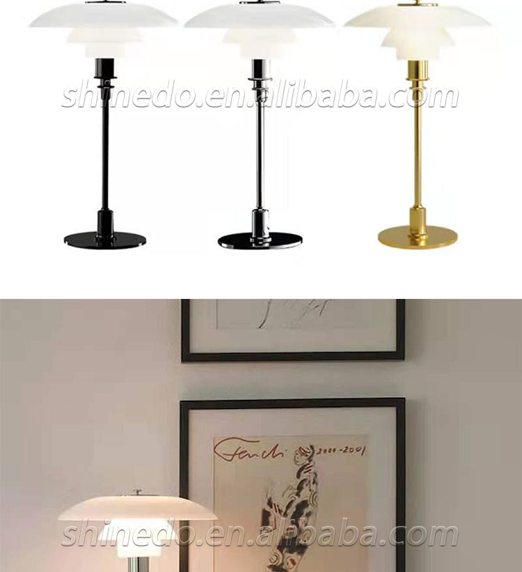 LED lamp Nordic art white umbrella lamp Bedroom headboard table ambiance lamp