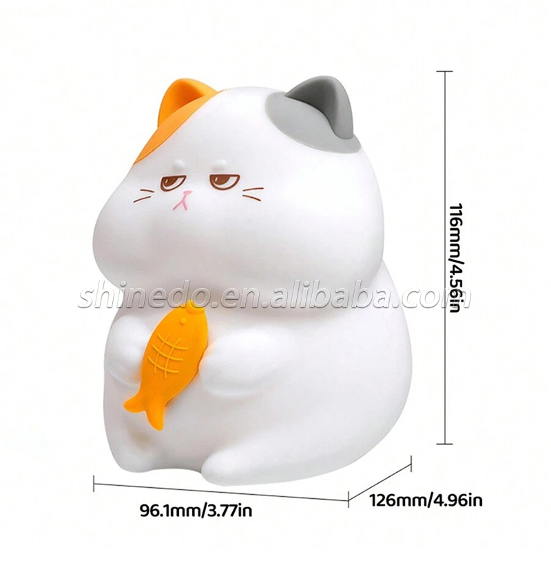 Cartoon Cat Light Led Manufactur Cute Silicone Night Lamp Kids Baby Sleeping Colorful Pat Touch Night Light For Bedroom SD-SR1009