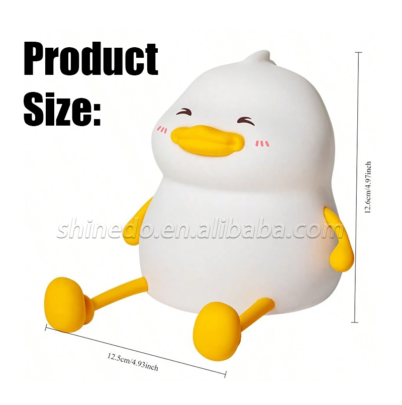 Silicone Animal Duck Led Night Light Squeezed Toy Nightlight Touch Switch Bedside Table Lamp Baby Room Sleep Led Night Light SD-SR1014