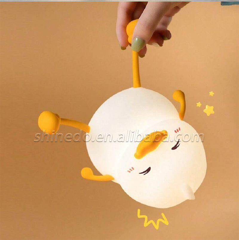 Silicone Animal Duck Led Night Light Squeezed Toy Nightlight Touch Switch Bedside Table Lamp Baby Room Sleep Led Night Light SD-SR1014