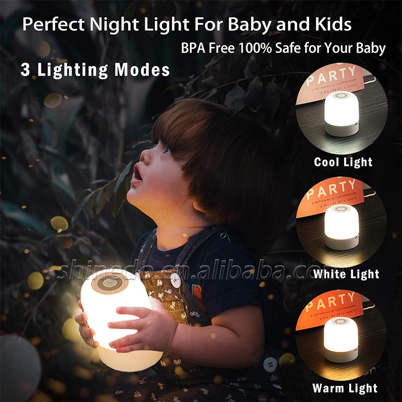 Portable Usb Led Light Desk Kids Gift Silicone Light Rechargeable Bedside Table Lamp Decor Color Changing Soft Night Lights SD-SR1015