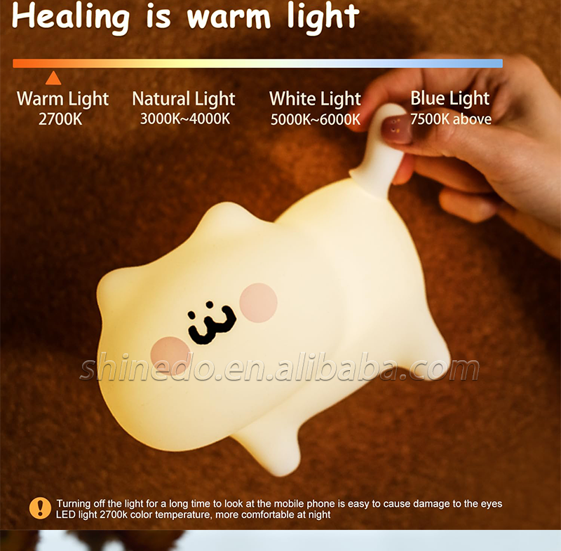 Usb Chargeable Led Lamp Atmosphere Pat Touch Light Cart SD-SR1022oon Animal Led Light Birthday Gift Baby Sleep Silicone Night Light