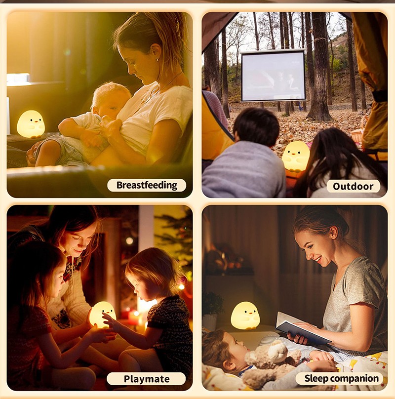 Sleeping Duck Design Lamp Table Soft Silicone Pat Light Children Bedroom Nightlight Christmas Gift Led Smart 5v Baby Night Light SD-SR1024