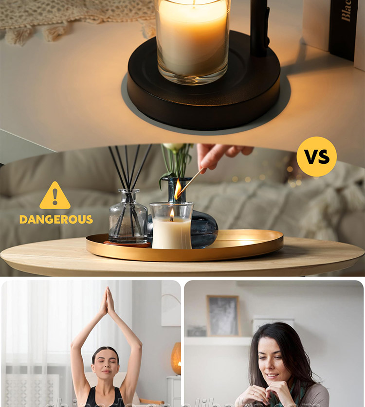 Wholesale Glass Melt Scented Wax Heating Lamp Timing Dimmable Table Light Adjustable Height Dimming Electric Candle Warmer Lamp SD-SL1546