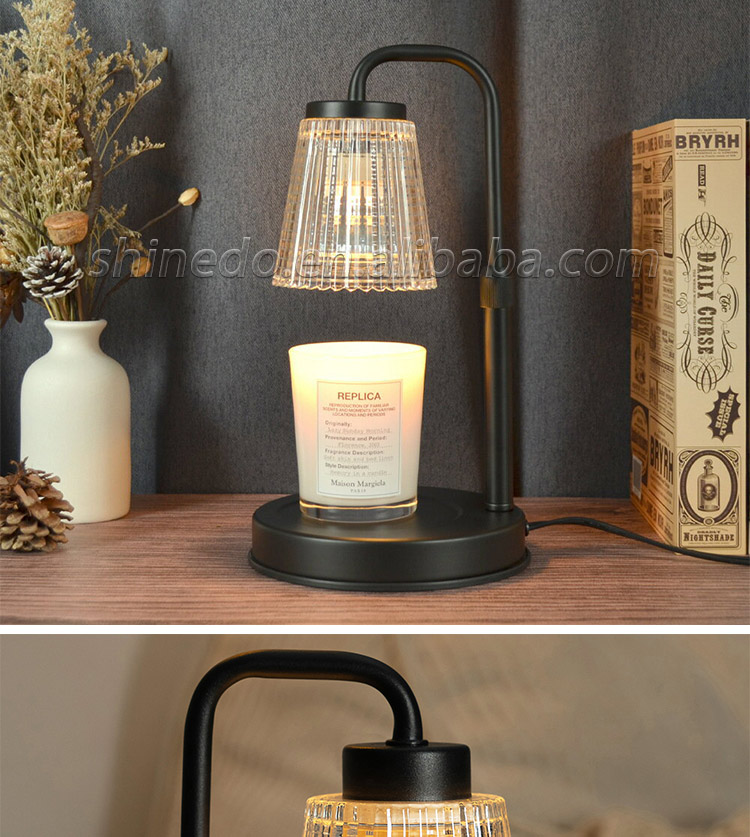 Wholesale Glass Melt Scented Wax Heating Lamp Timing Dimmable Table Light Adjustable Height Dimming Electric Candle Warmer Lamp SD-SL1546