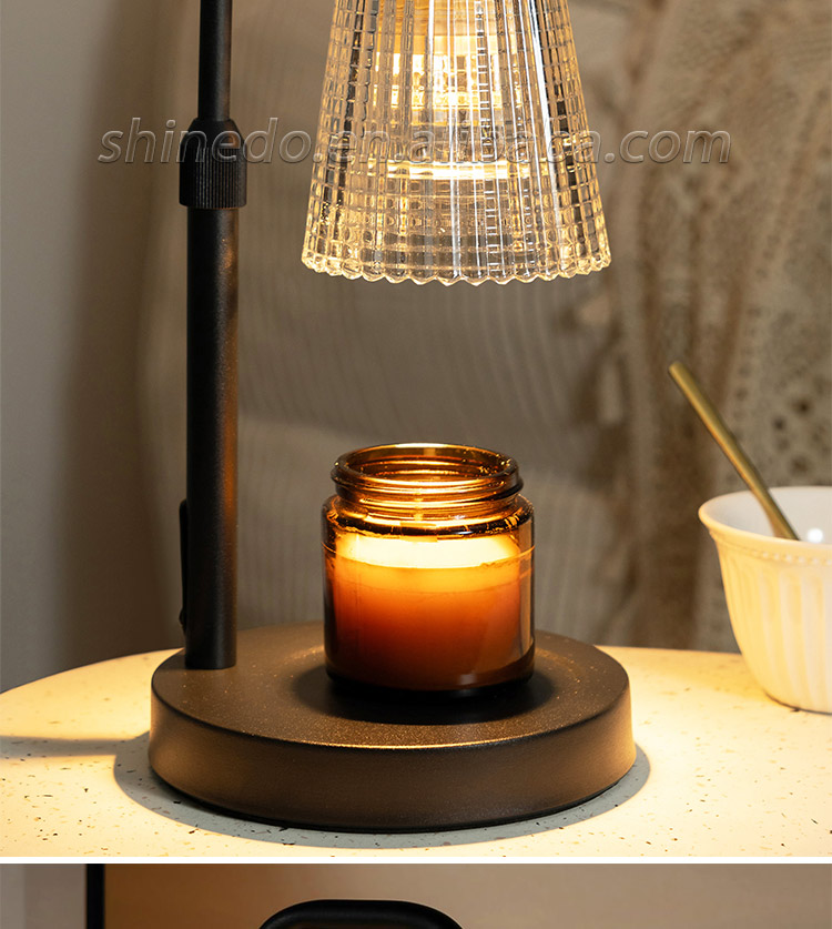 Wholesale Glass Melt Scented Wax Heating Lamp Timing Dimmable Table Light Adjustable Height Dimming Electric Candle Warmer Lamp SD-SL1546