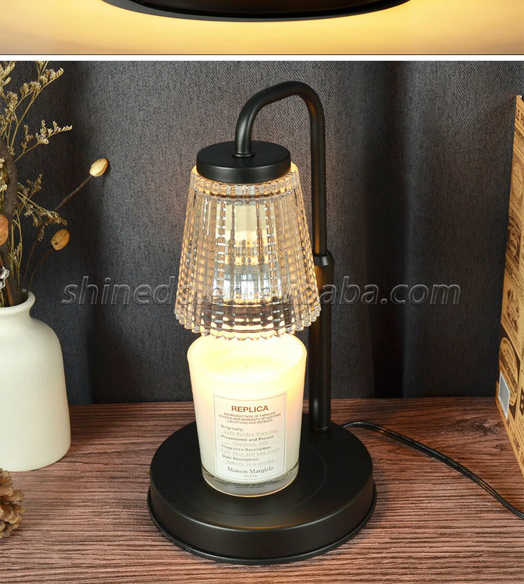 Wholesale Glass Melt Scented Wax Heating Lamp Timing Dimmable Table Light Adjustable Height Dimming Electric Candle Warmer Lamp SD-SL1546