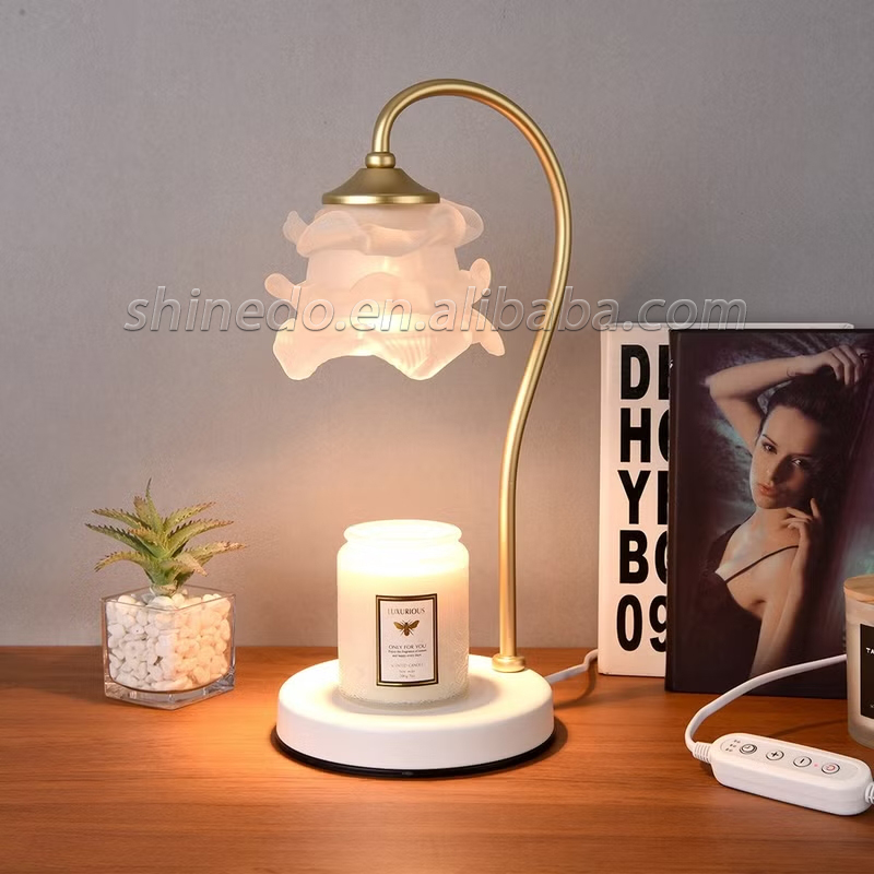 Marble Pedestal Crystal Flower Aromatherapy Lamps Fragrance Candle Warmers Lamp Wax Melting Light Home Decoration SD-SL1730