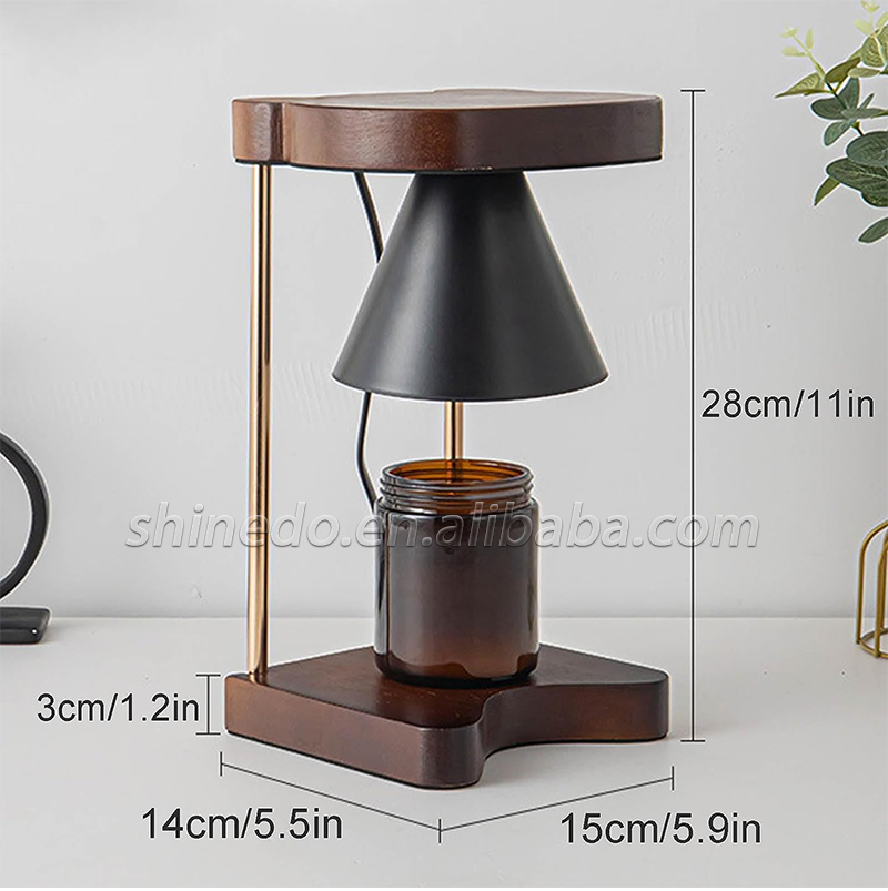 Aromatherapy Wax Melt Warmer Table Lamp Candle Light Bedroom Electric Wooden Candle Warmer Lamp SD-SL1756