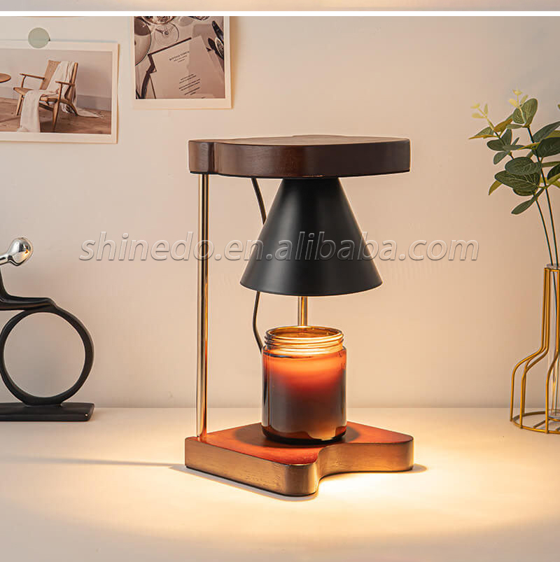 Aromatherapy Wax Melt Warmer Table Lamp Candle Light Bedroom Electric Wooden Candle Warmer Lamp SD-SL1756