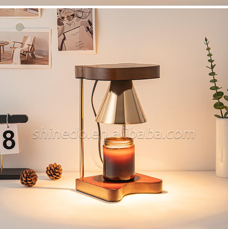 Aromatherapy Wax Melt Warmer Table Lamp Candle Light Bedroom Electric Wooden Candle Warmer Lamp SD-SL1756