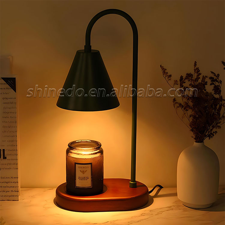 Retro Electric Burner Candle Warmer Lamp Wood Home Decor Small Bedside Light Scented Wax Melter Heater Candle Warming Lamps SD-SL1760