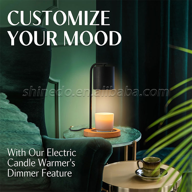 Wholesale Wood Metal Scented Candle Warmer Lamp With Timer Dimmer Vintage Decor Aromatherapy Electric Wax Candle Lamp Warmer SD-SL1767