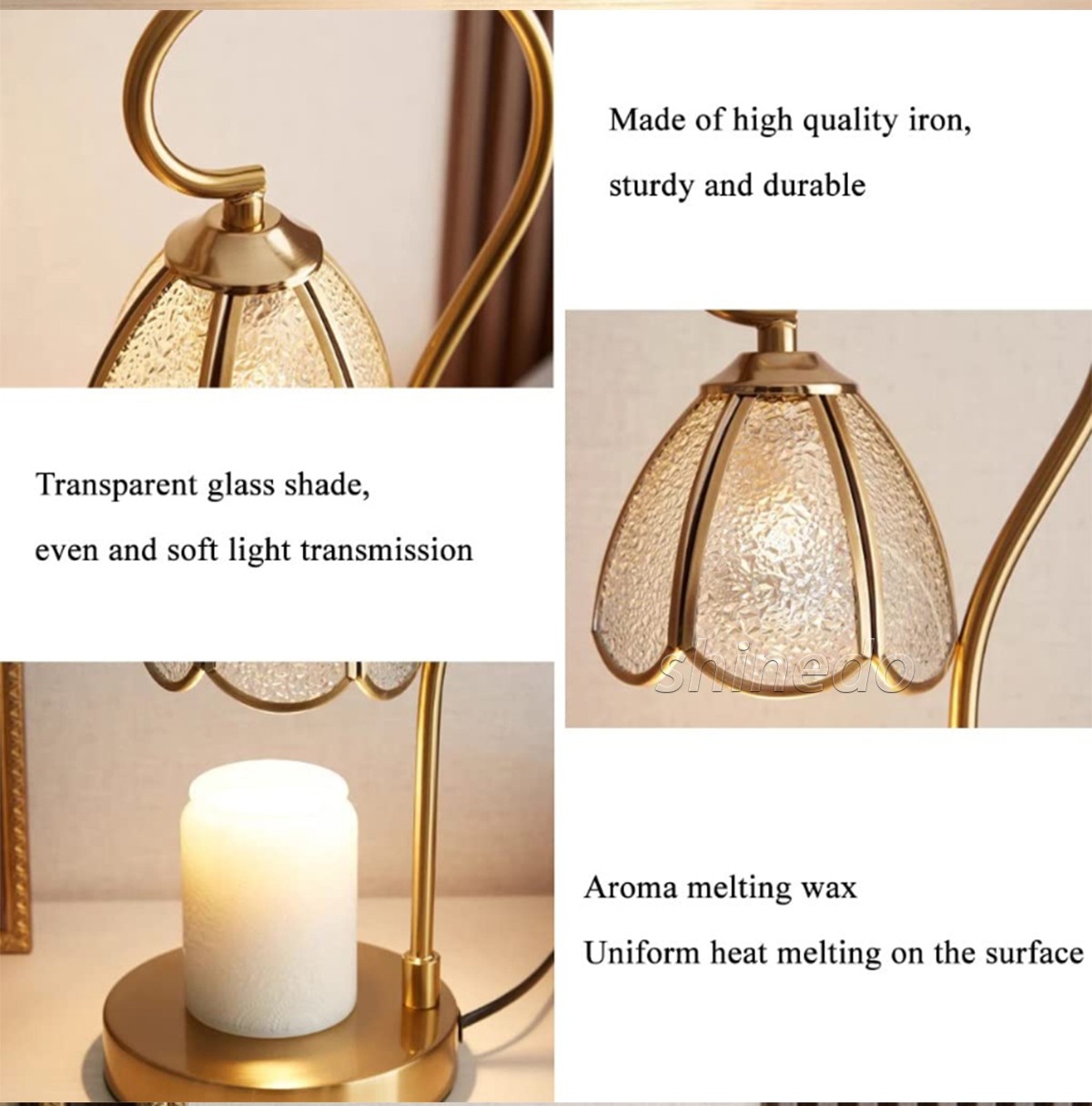 Wax Melter Scented Candles Lamp Burners Electric Lamp Candle Heater Custom Fragrance Dimmer Candle Warmer Lamp With Two Bulbs SD-SL1776