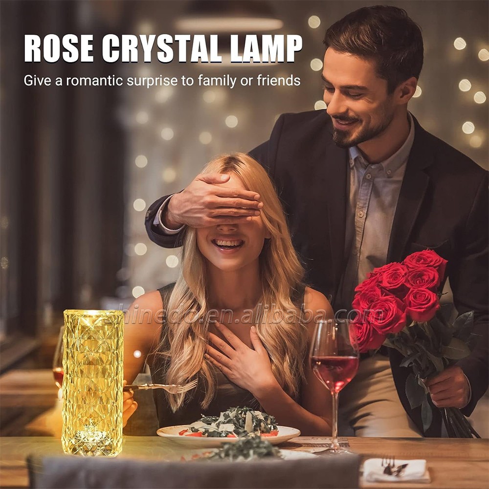 16/3 Colors LED Night Light Rose Light Touch Control Atmosphere lamp RGB Color Changing Crystal Table Lamp for Bedroom SD-SL339