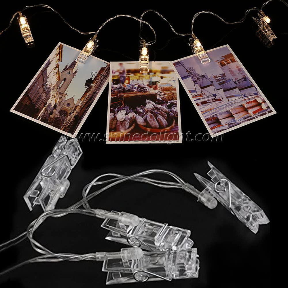 Photo Clips String Lights Battery Operated Holiday Light For Hanging Picture