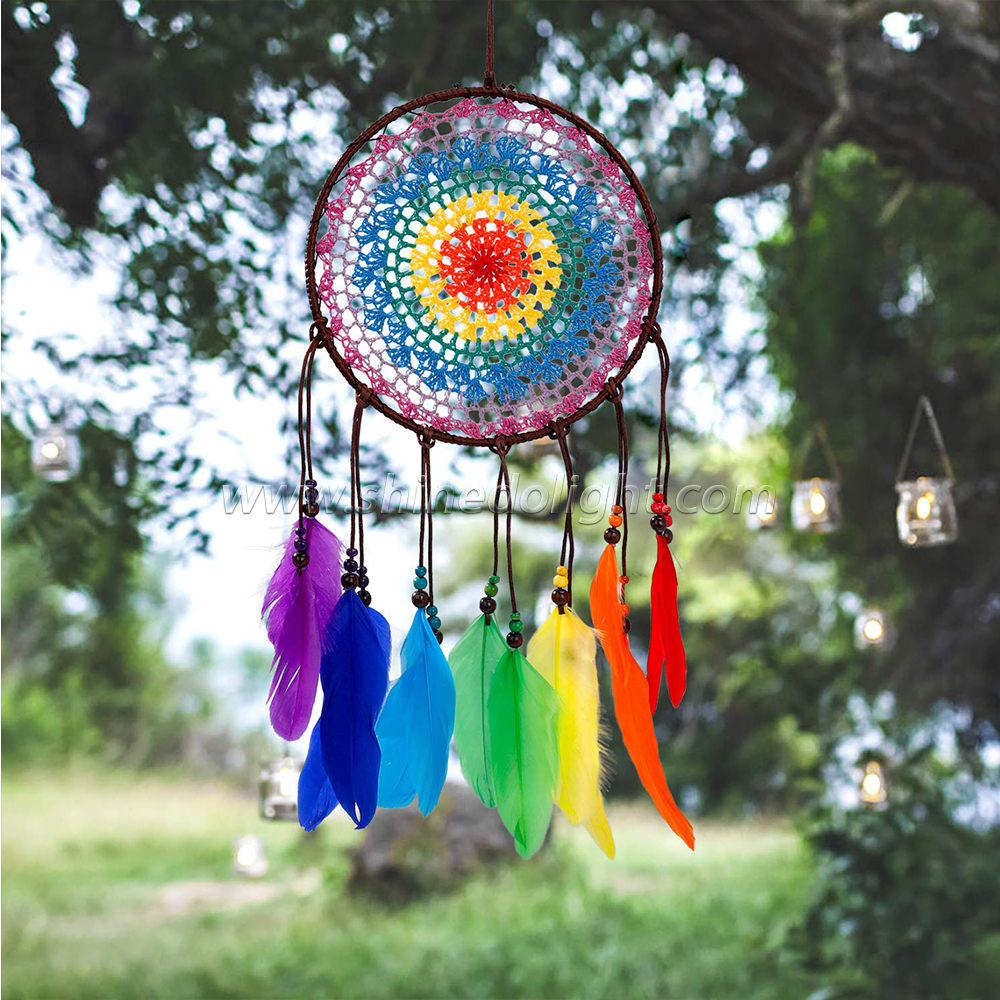 Handmade wall hanging colorful feather Dream Catcher decoration home decor Gift