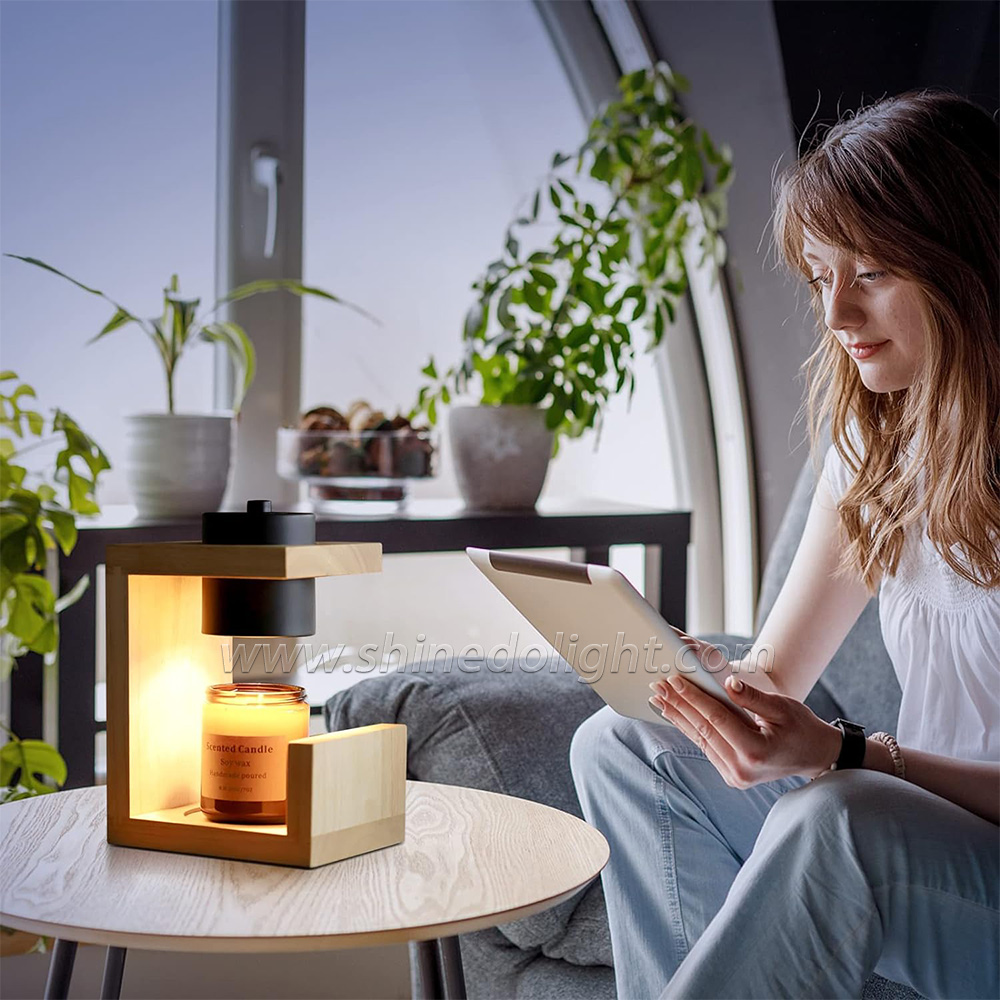 Candle Warmer Lamp Aromatherapy Wax Table Bedroom Wood Nordic Melting Timing Indoor Lighting Lights SD-SL1145