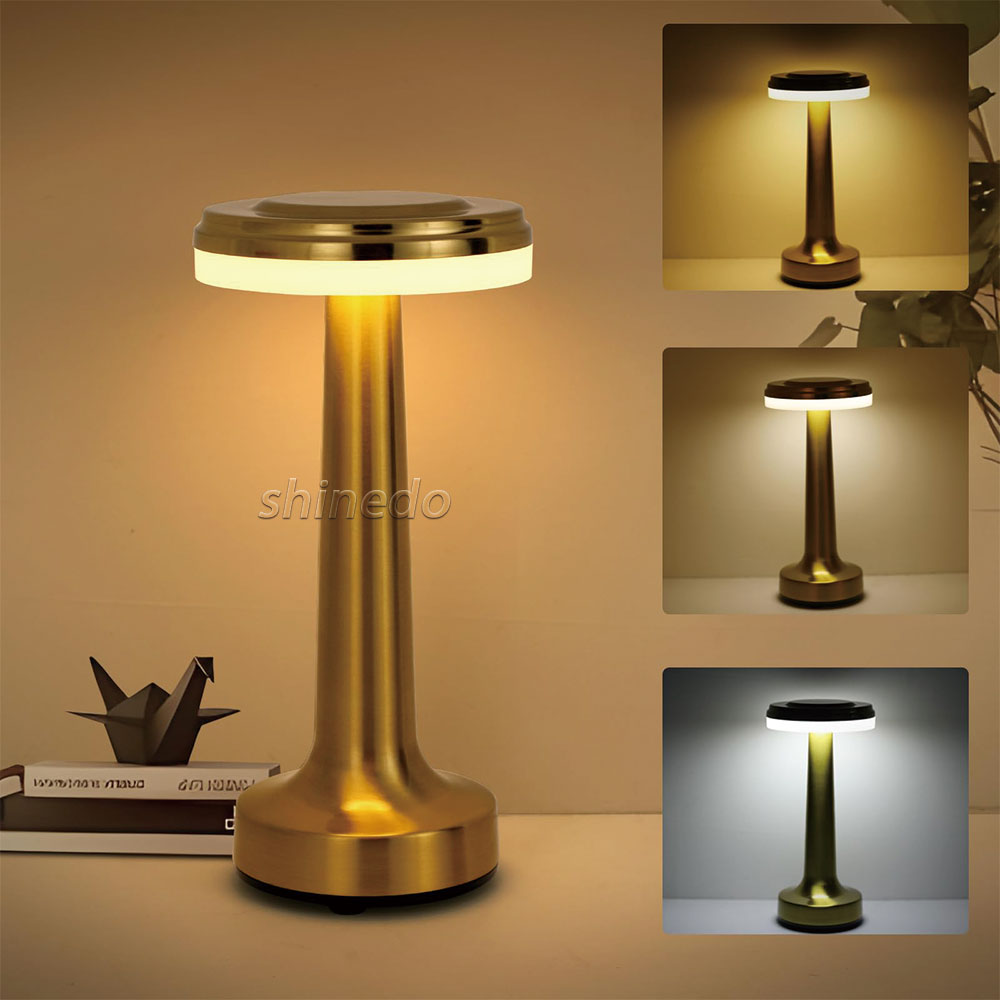 Metal LED Touch Table Lamp Portable Cordless Bedside Light Claeted Rechargeable Nordic Led Lamp Coffee Table Decoration