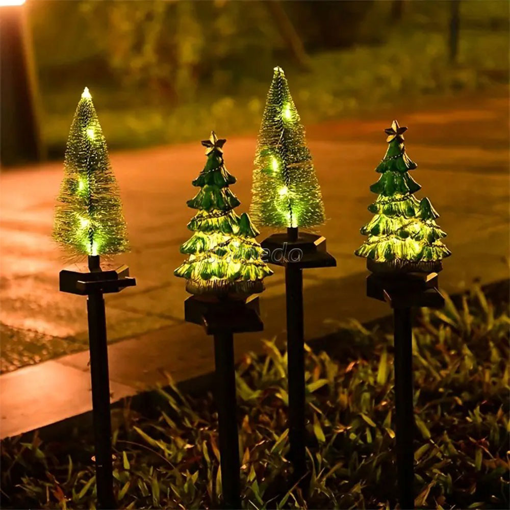 LED resin Christmas tree Christmas lights outdoor simulation resin garden garden ground inserted garden lights