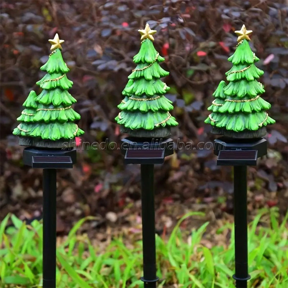 LED resin Christmas tree Christmas lights outdoor simulation resin garden garden ground inserted garden lights