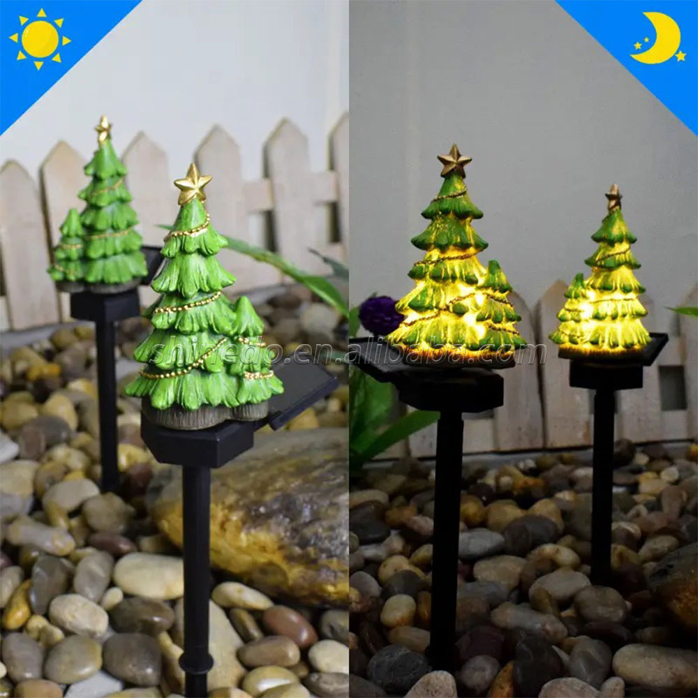 LED resin Christmas tree Christmas lights outdoor simulation resin garden garden ground inserted garden lights