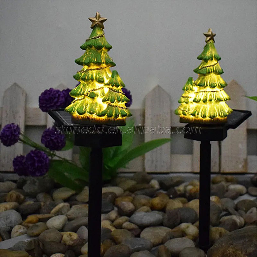 LED resin Christmas tree Christmas lights outdoor simulation resin garden garden ground inserted garden lights