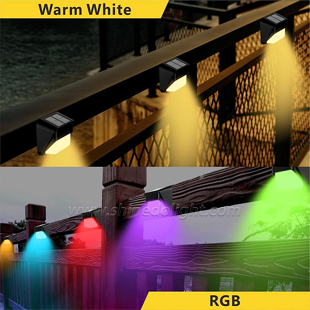 New solar stepped color fence small wall light outdoor garden landscape decorative lights SD-SL1514