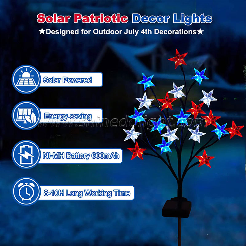 Solar Christmas Stars Decorations Solar Swaying Garden Lights with Acrylic Stars Solar Landscape Pathway Stake Lights Decor SD-SL1532