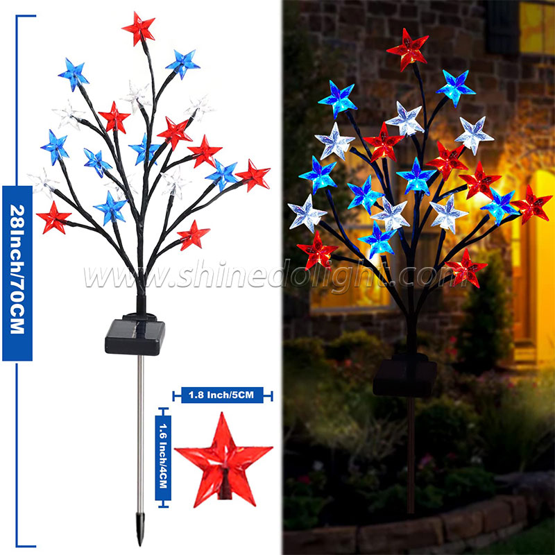 Solar Christmas Stars Decorations Solar Swaying Garden Lights with Acrylic Stars Solar Landscape Pathway Stake Lights Decor SD-SL1532