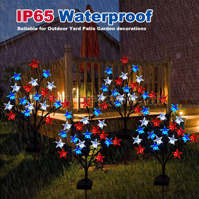 Solar Christmas Stars Decorations Solar Swaying Garden Lights with Acrylic Stars Solar Landscape Pathway Stake Lights Decor SD-SL1532