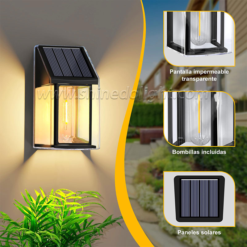 Solar LED human body sensing wall light tungsten wire garden Villa courtyard waterproof night light SD-SL1535