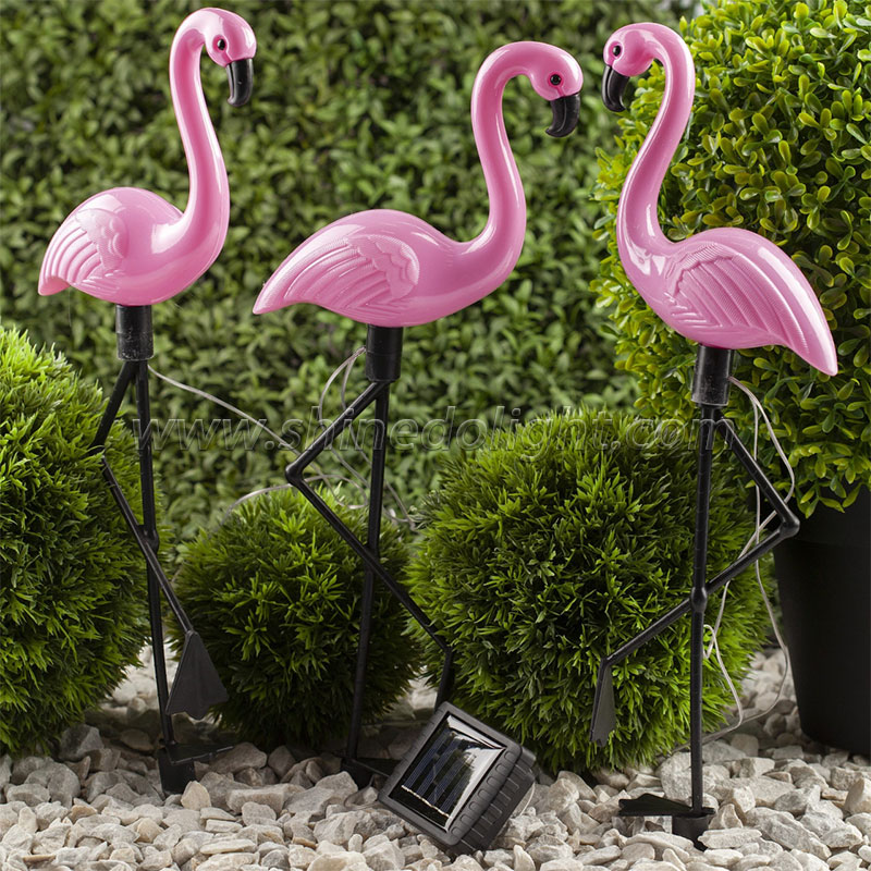 Solar Flamingos land plug-in lights one drag three outdoor garden landscape patio decorative lawn lights SD-SL1536