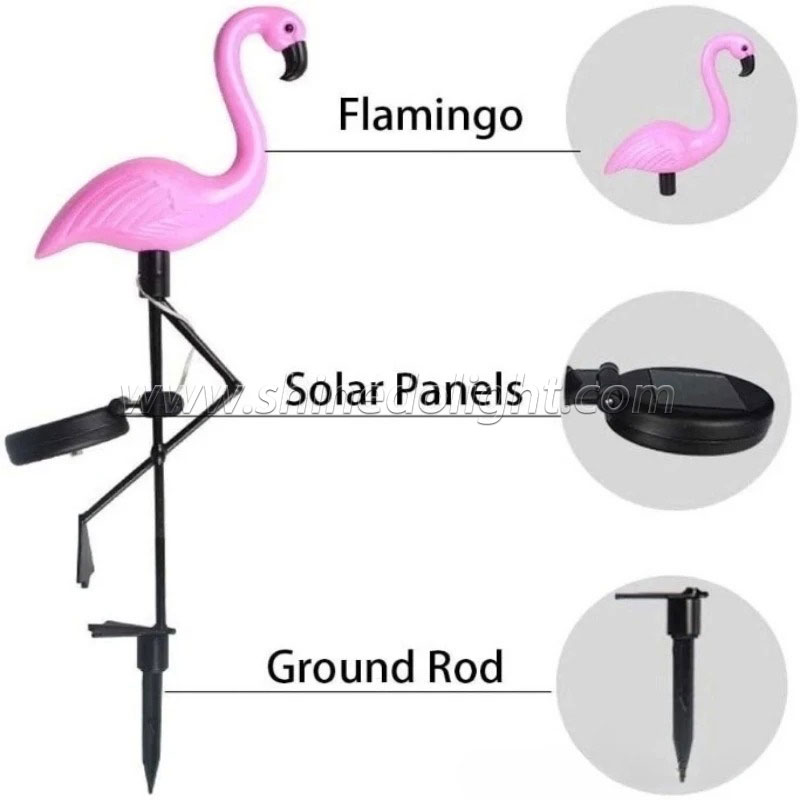 Solar Flamingos land plug-in lights one drag three outdoor garden landscape patio decorative lawn lights SD-SL1536