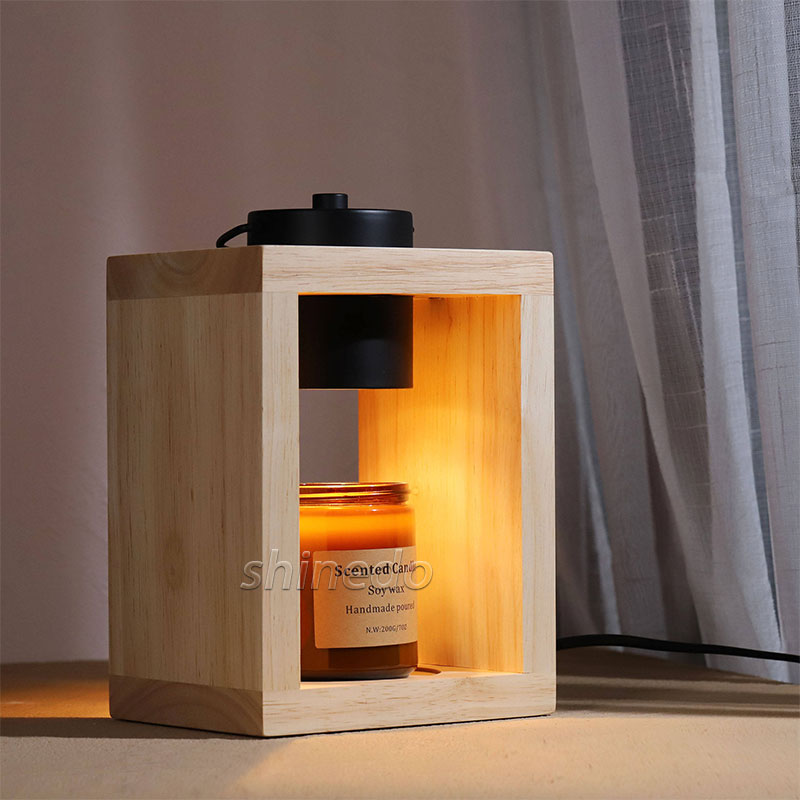 Electric Wax Lamp Candle Warmer Wooden Candle Melting Waxing Burner Aromatherapy Lamp Table Lamp For Spa Club SD-SL1615