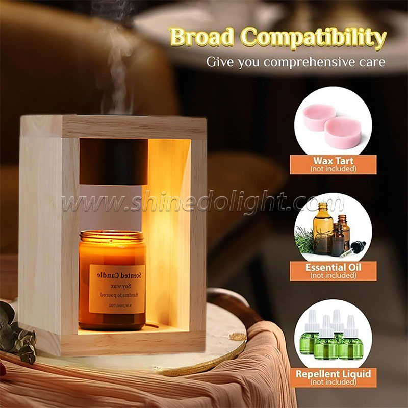 Electric Wax Lamp Candle Warmer Wooden Candle Melting Waxing Burner Aromatherapy Lamp Table Lamp For Spa Club SD-SL1615