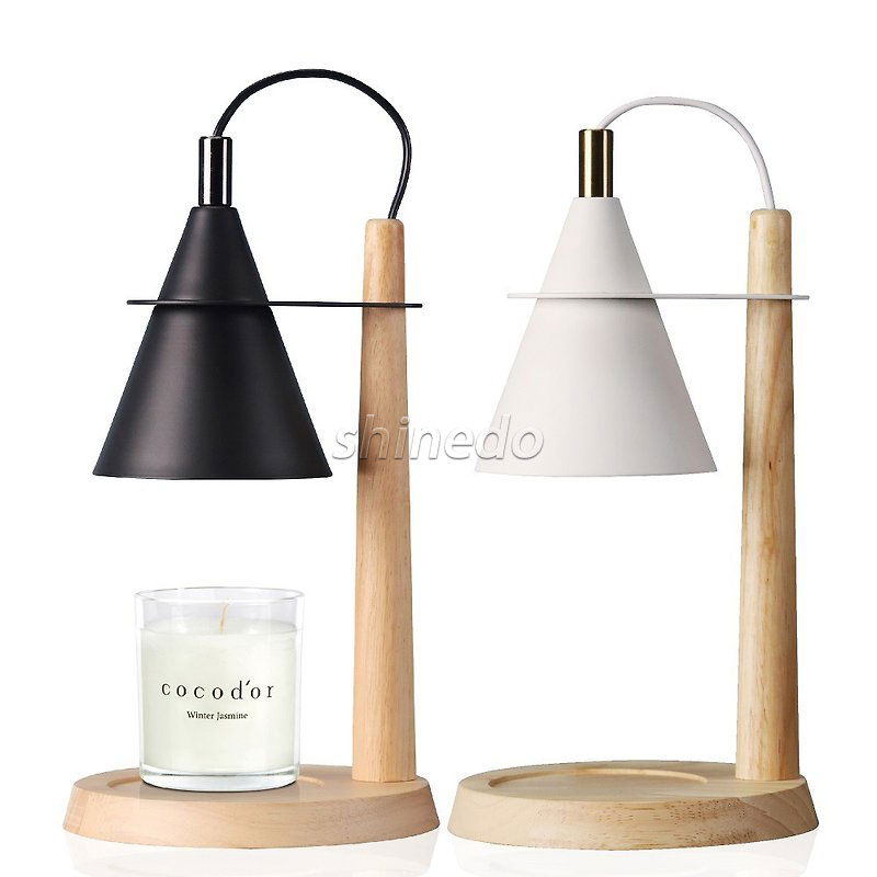 Fragrance Adjustable Candle Warmer Lamp Electric Table Lamp With Glass Shape Wooden Base For Birthday Gift SD-SL1616