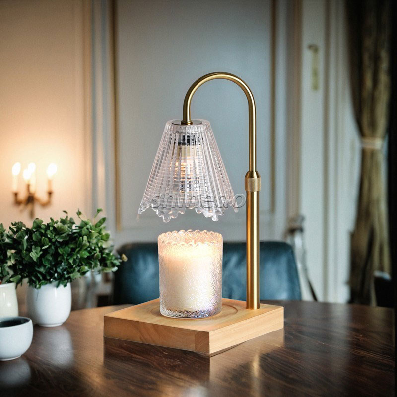 Dimmable Candle Warmer Lamp Bedroom Bedside Lamps Mood Light Glass Crystal Wood Indoor Lighting Lights SD-SL1617