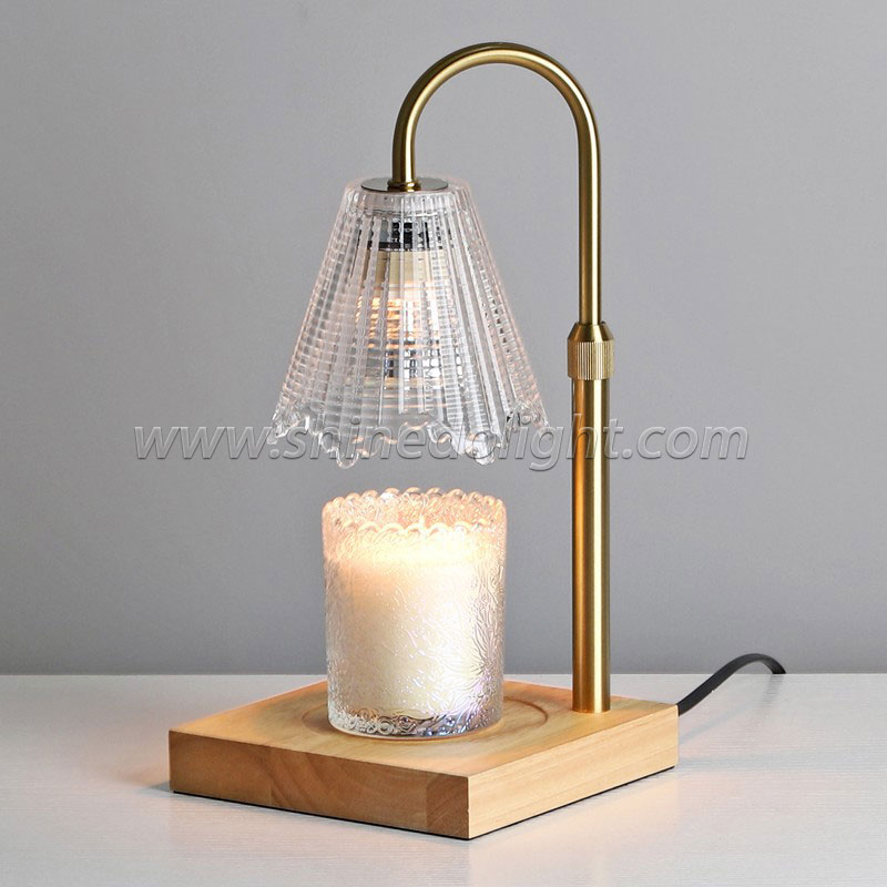 Dimmable Candle Warmer Lamp Bedroom Bedside Lamps Mood Light Glass Crystal Wood Indoor Lighting Lights SD-SL1617