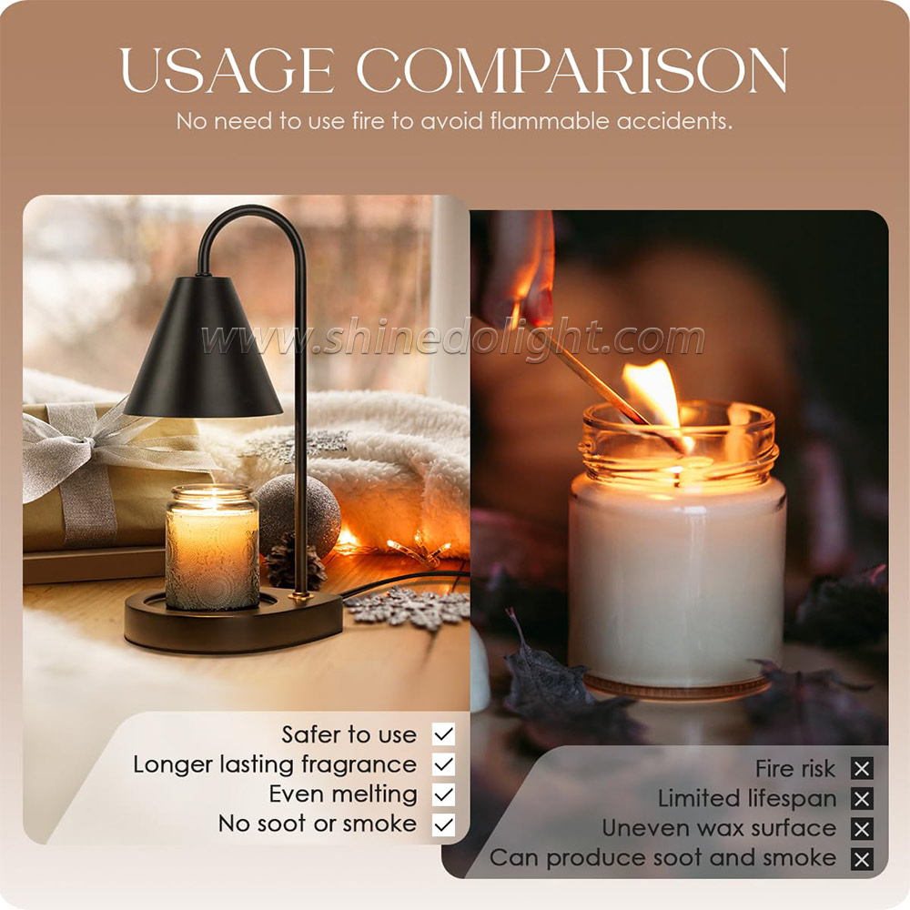 Electric Candle Heating Lamp Retro Candle Warmer Light Dimming Switch Melting Wax Night Light Romantic Table Lamp Decor SD-SL1260