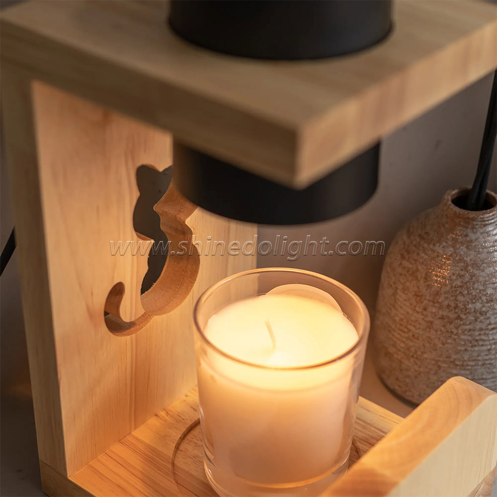 Candle Warmer Lamp Aromatherapy Wax Table Bedroom Wood Nordic Melting Timing 110V/220V Indoor Lighting Lights SD-SL1262