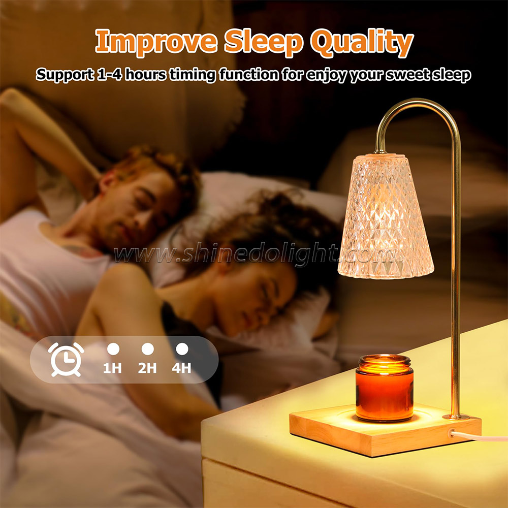 Solid Wood Candle Warmer Lamp Wax Melting Bedside Tables for the Bedroom 110V / 220V Aromatherapy Table Lamp SD-SL1263