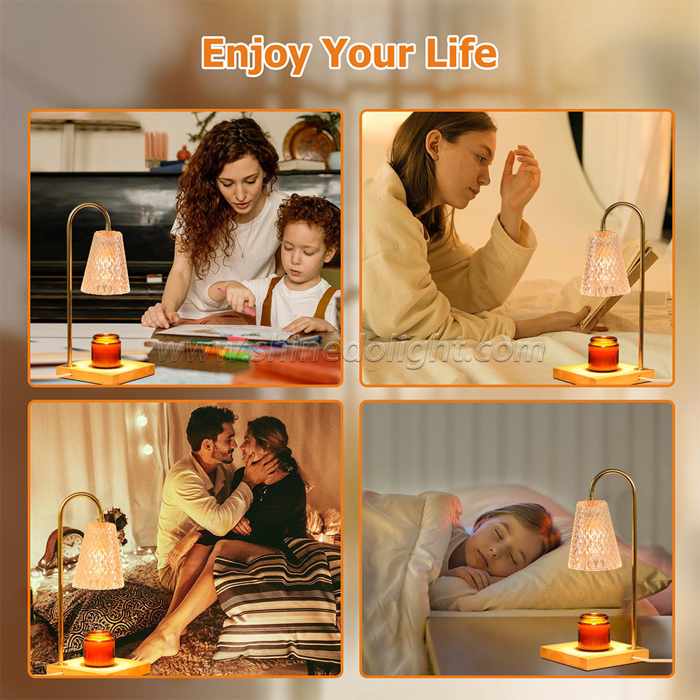 Solid Wood Candle Warmer Lamp Wax Melting Bedside Tables for the Bedroom 110V / 220V Aromatherapy Table Lamp SD-SL1263