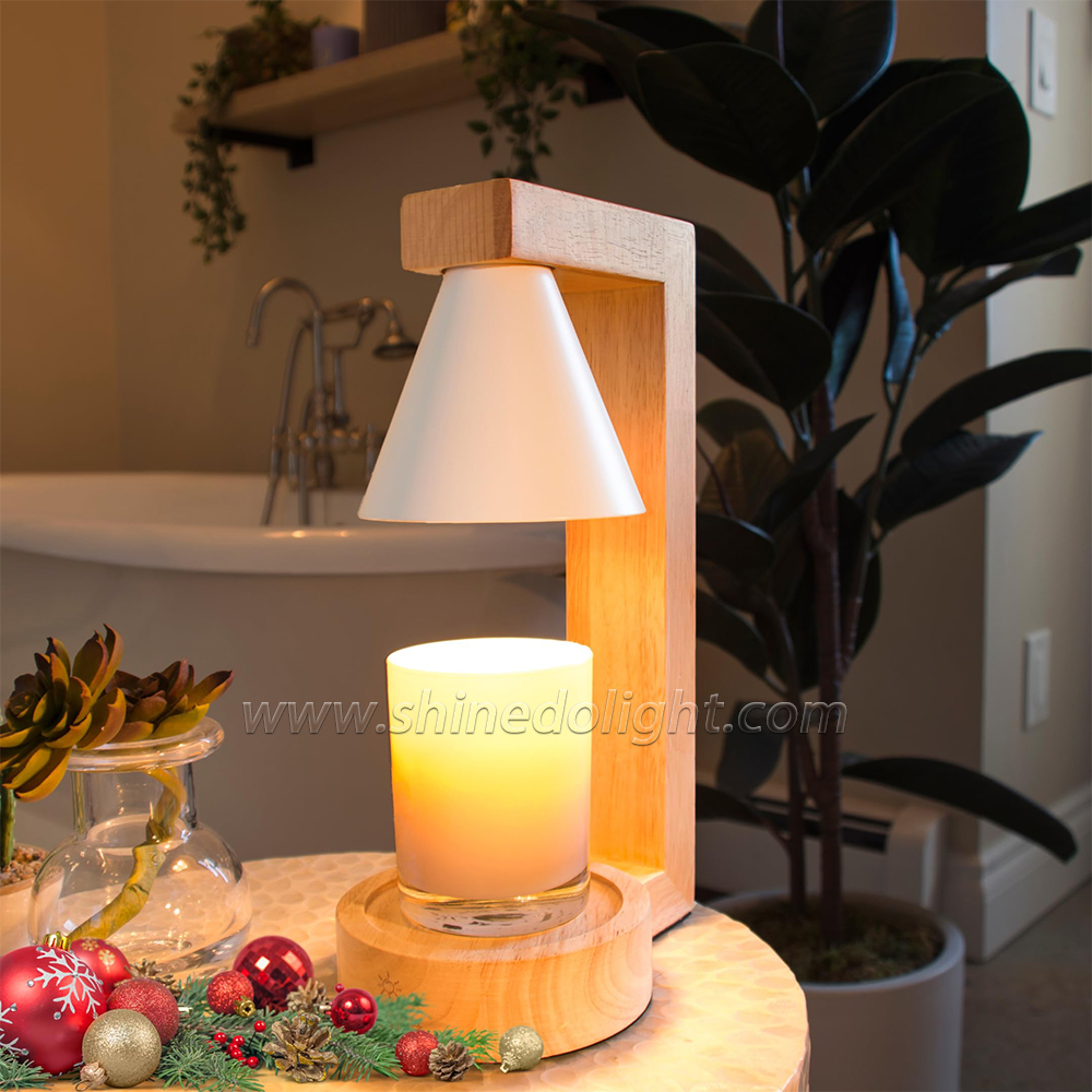 Custom Wooden Melting Candle Warmer Melting Wax Lamp Bedroom Table Dimmable Lamp Smokeless Night Light SD-SL1281