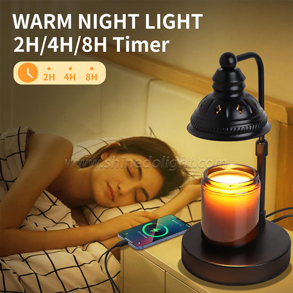 Electric Candle Melting Table Lamp Retro Candle Heating Lamp Adjustable Height Candle Melt Warmer Light for Bedroom Decoration SD-SL1128